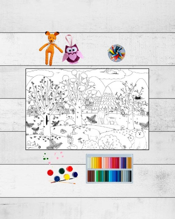 KOLOROWANKA PODŁOGOWA JESIENNY LAS XL GRUBY PAPIER 180G PREZENT