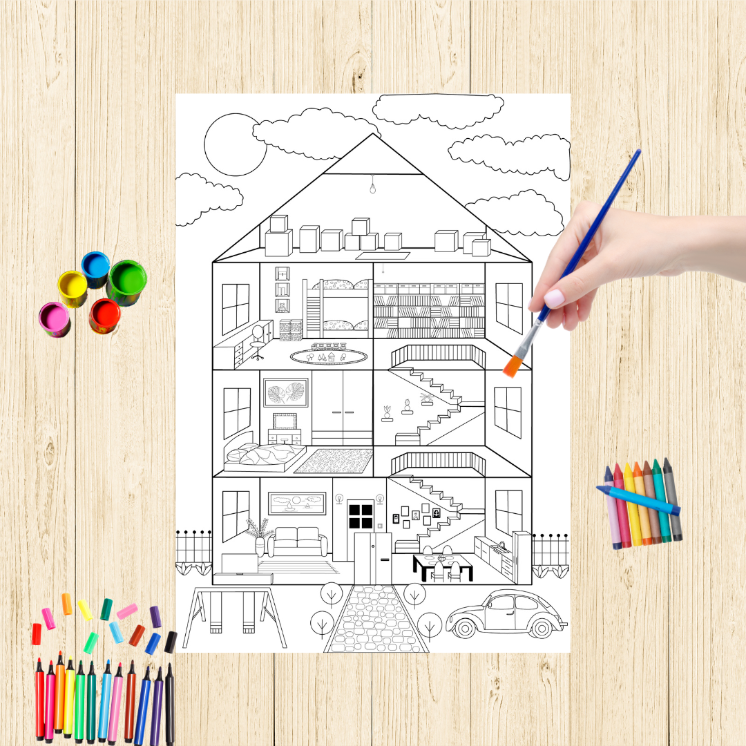 KOLOROWANKA PODŁOGOWA WIELKOFORMATOWA DOM A1 GRUBY PAPIER 120G PREZENT