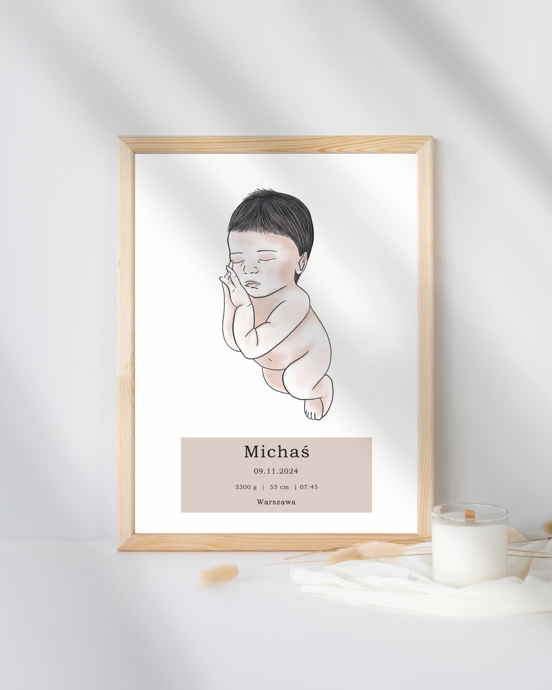 METRYCZKA DLA CHŁOPCA PLAKAT PERSONALIZOWANY A4