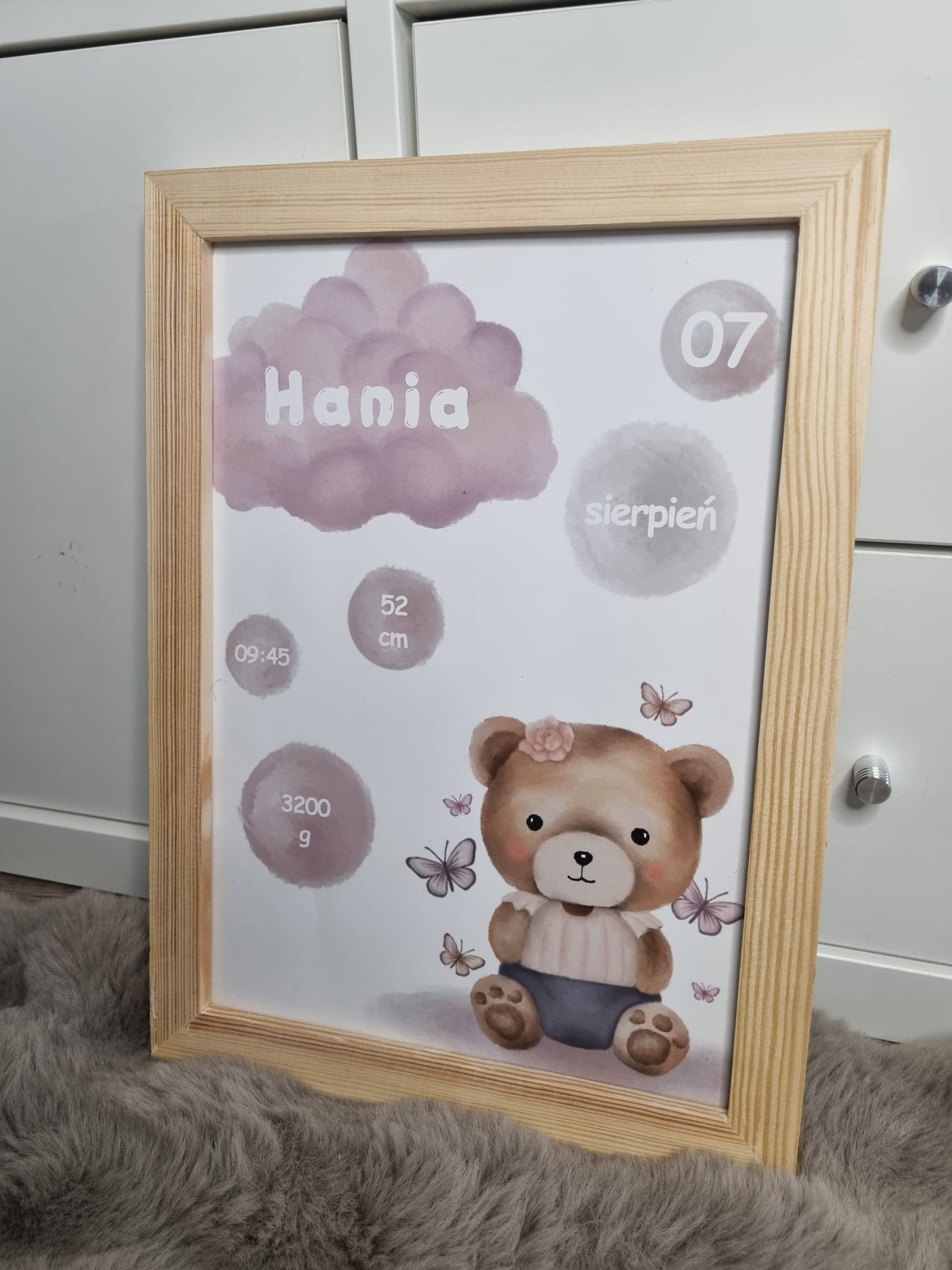 METRYCZKA DLA DZIEWCZYNKI PLAKAT MIŚ A4