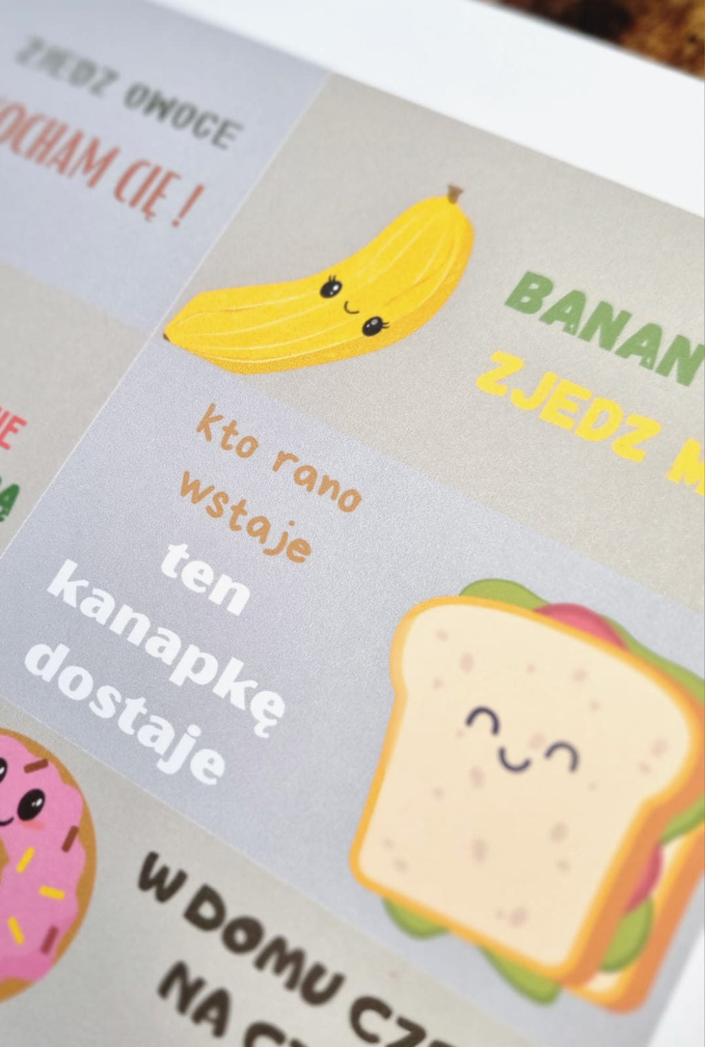 KARTECZKI DO ŚNIADANIÓWKI MOTYWUJACE 100 SZTUK 10 MOTYWÓW